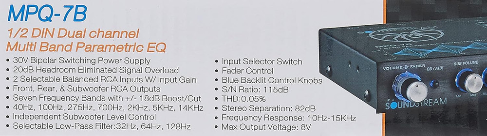 MPQ-7B 7-Band 1/2 DIN Equalizer