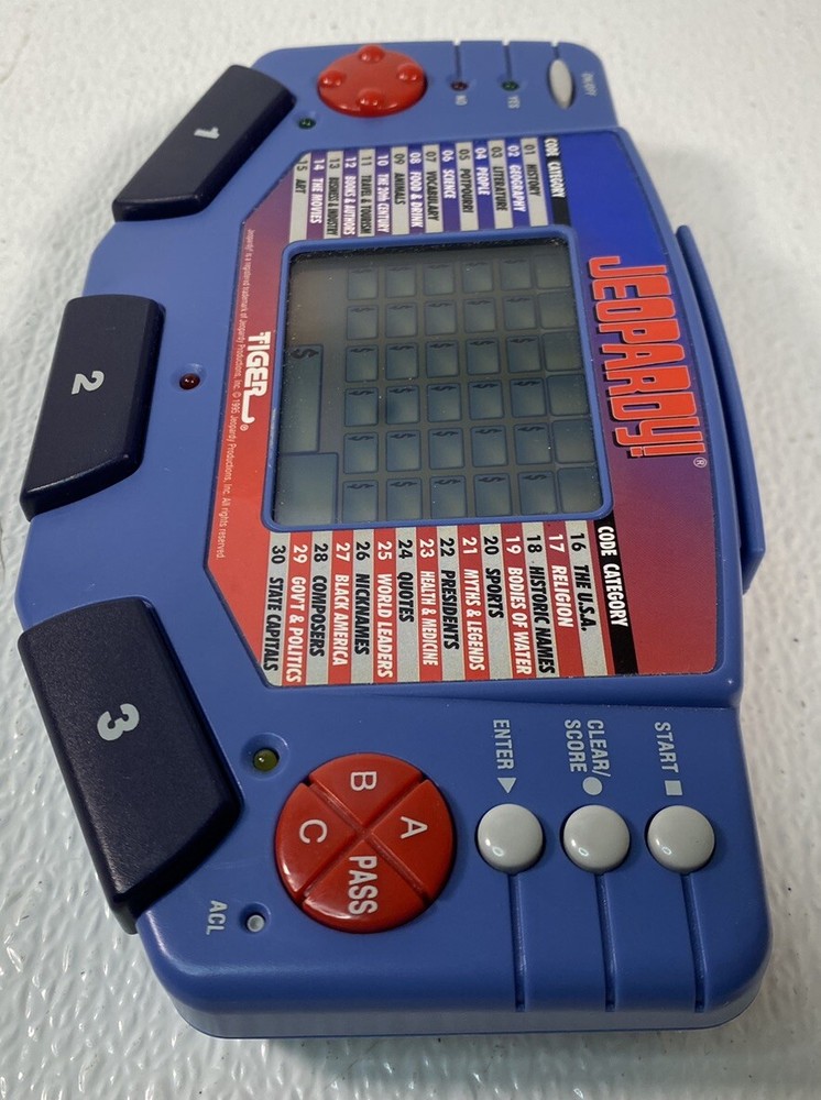 1995 Tiger Electronics Talking Jeopardy Handheld Game Cartridge Answer Booklet