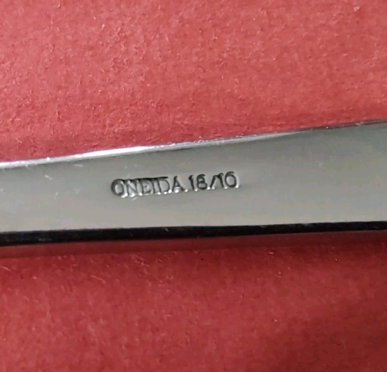 4pc Oneida 18/10 MELODIA Stainless SERVING FORK Pierced & Solid TABLE SPOONS