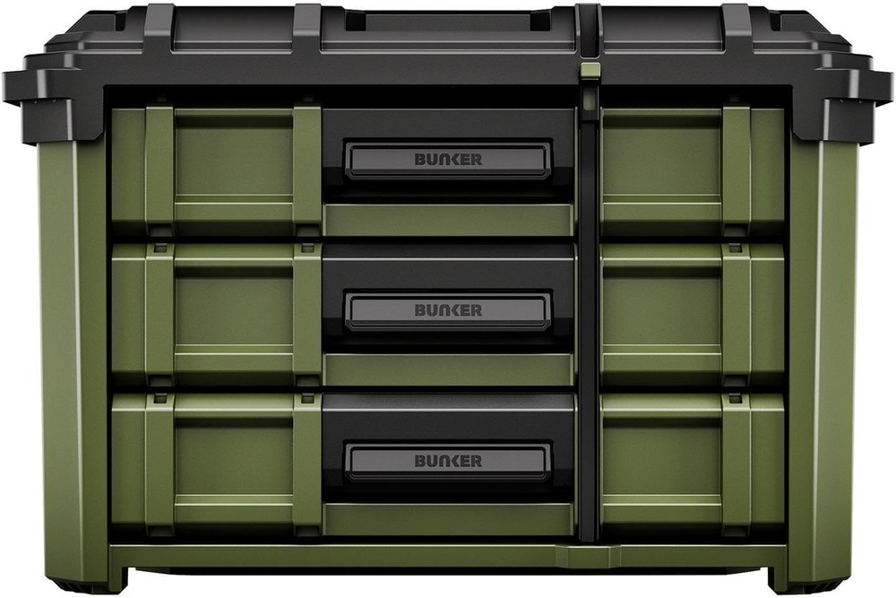 BUNKER Load-Up 3 Drawer Stacking Auto Locking Extra Deep Tool Box, 29441