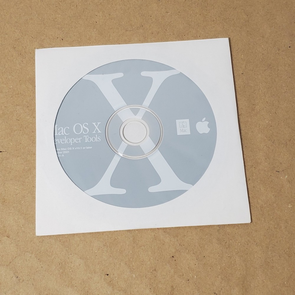 2001 Apple Mac OS X 10.1 Developer Tools Install Disc CD.
