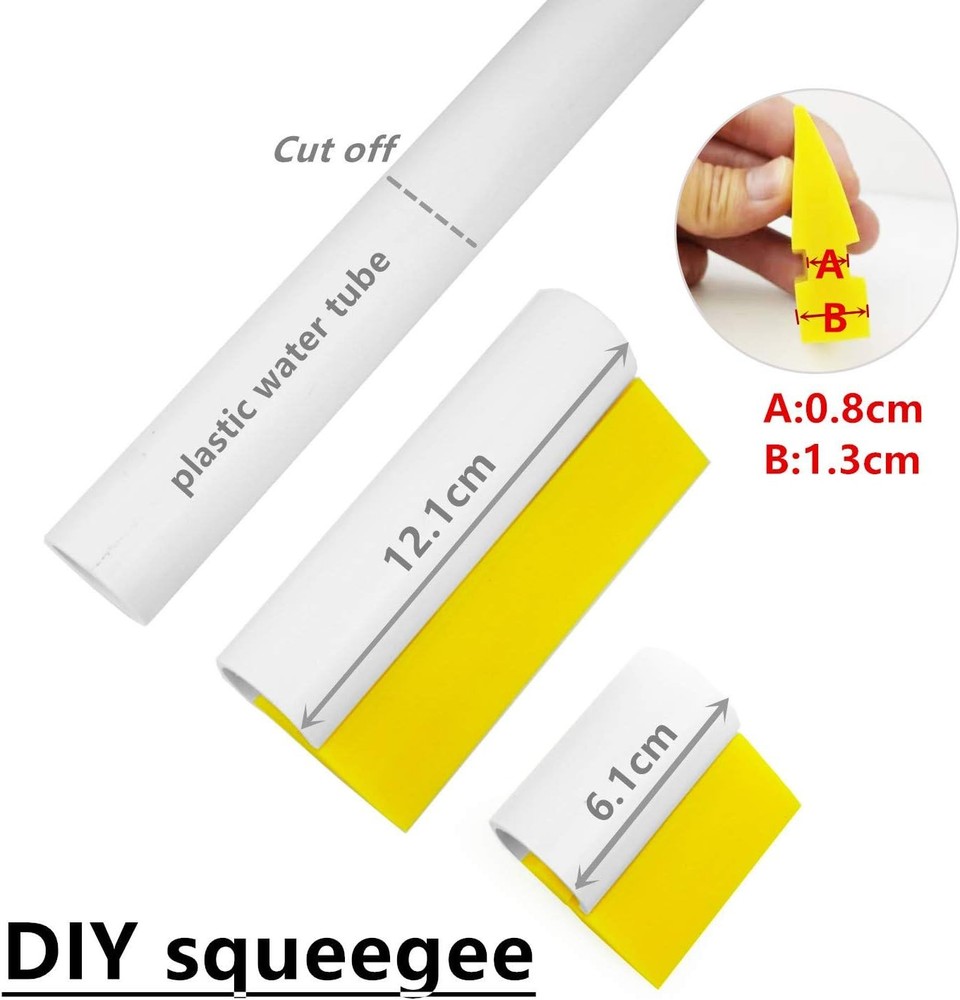 2-Piece DIY Mini Squeegee Set - Soft Silicone Window Tint Squeegee for Glass, Mi