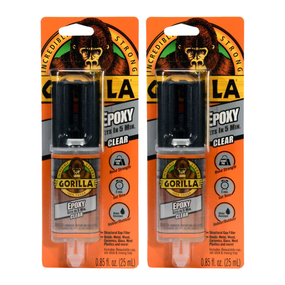 Gorilla Epoxy Syringe: 0.85 fl. oz. (Clear) [2 Items]