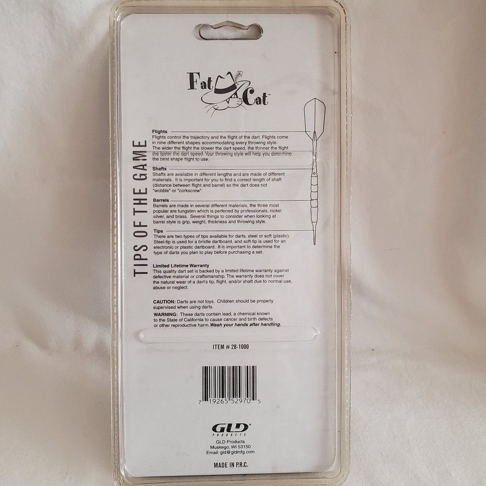 Fat Cat Soft Tip Dart Accessory Value Pack Tips Flights Washers Sealed Pkg Issue