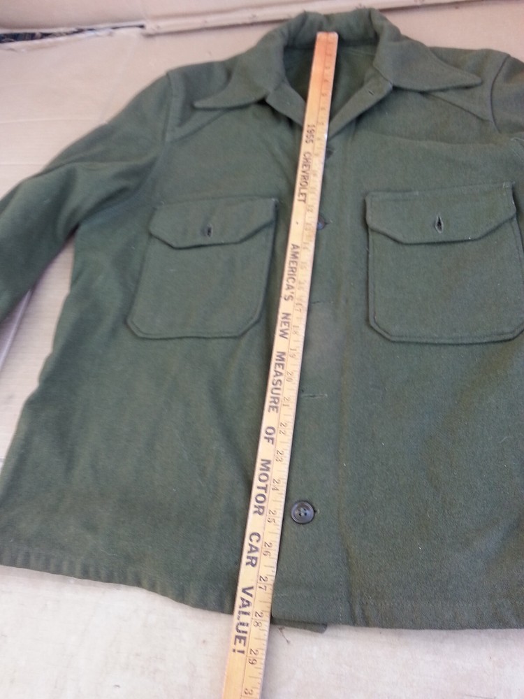 WW2 USGI HEAVY WOOL BUTTON DOWN SHIRT SIZE MEDIUM