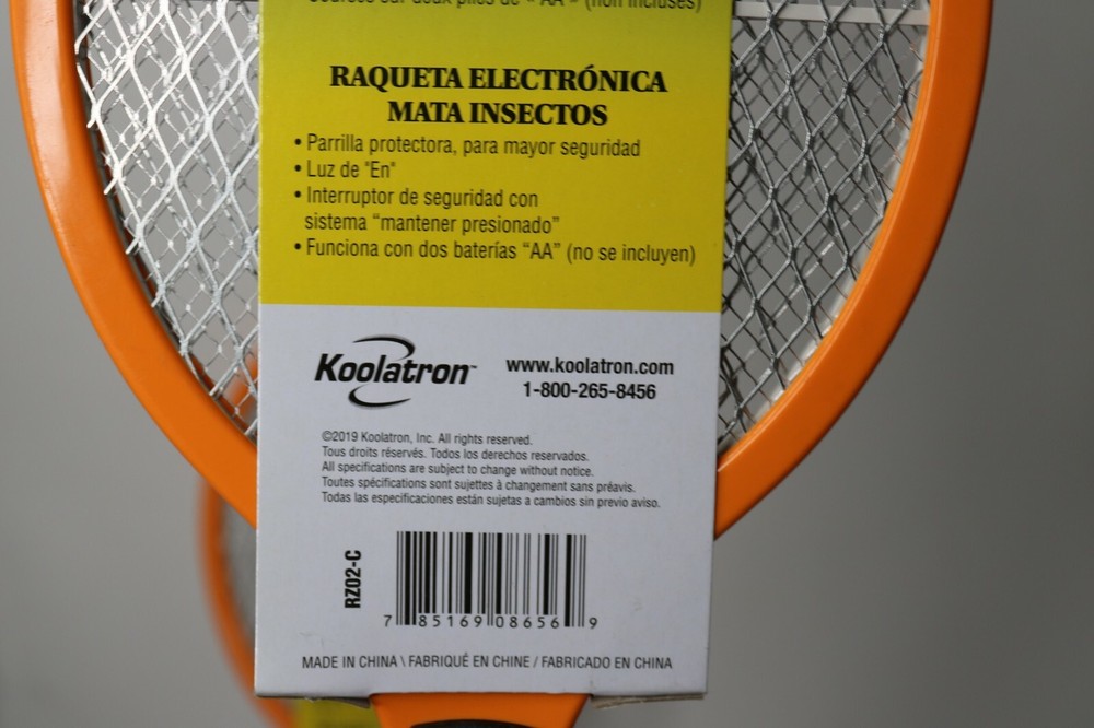 2 Pack - Bite Shield Electronic Bug Zapper Racket Kills Insects Mosquitoes Flies