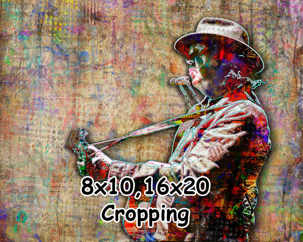 Neil Young Poster, Neil Young Gift, Neil Young Tribute Fine Art FREE SHIPPING US