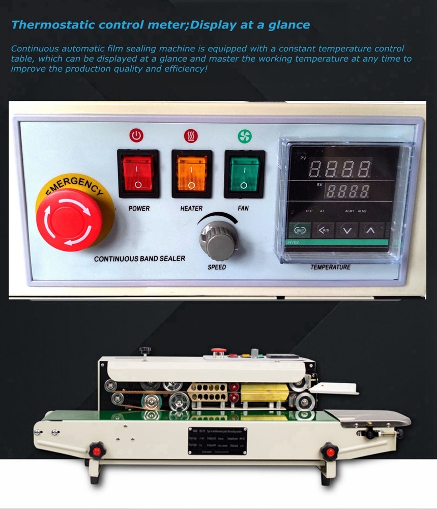 110V Vertical Type Digital Display Continuou Sealer Constant Temperature Control