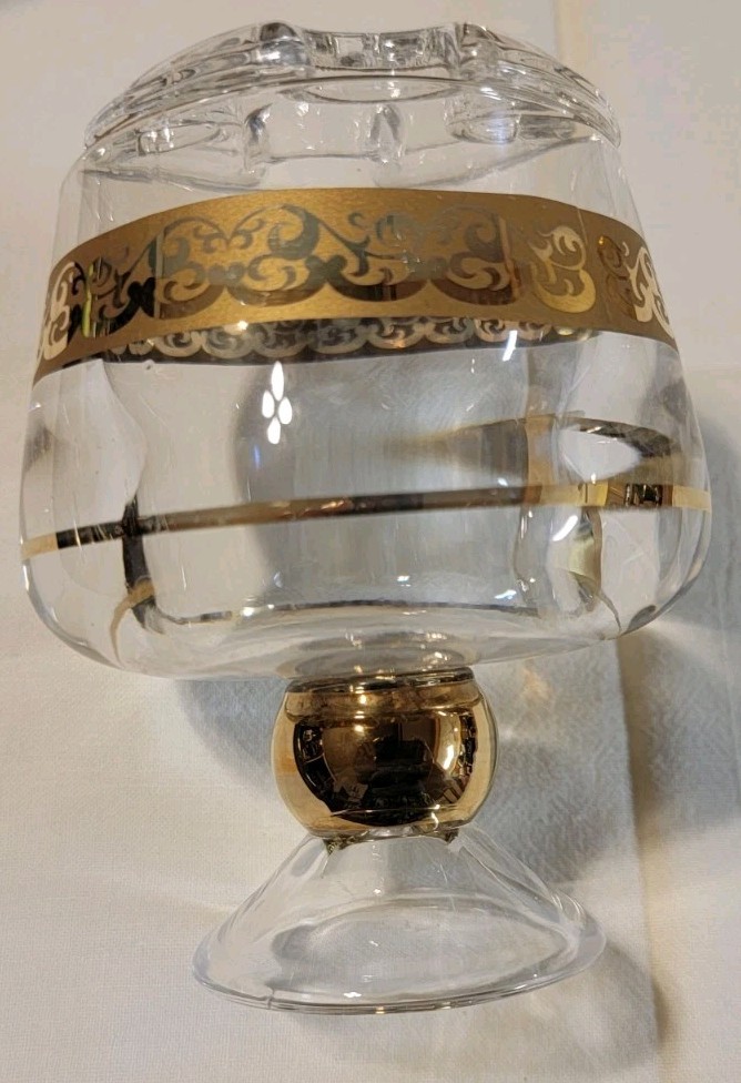 Vintage Gold Trimmed Glass NOBILITY Soap Dish, Tray, & Toothbrush Holder