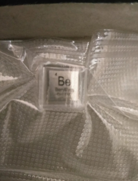 BE Beryllium - polished precision density cube 10mm - 1.847g