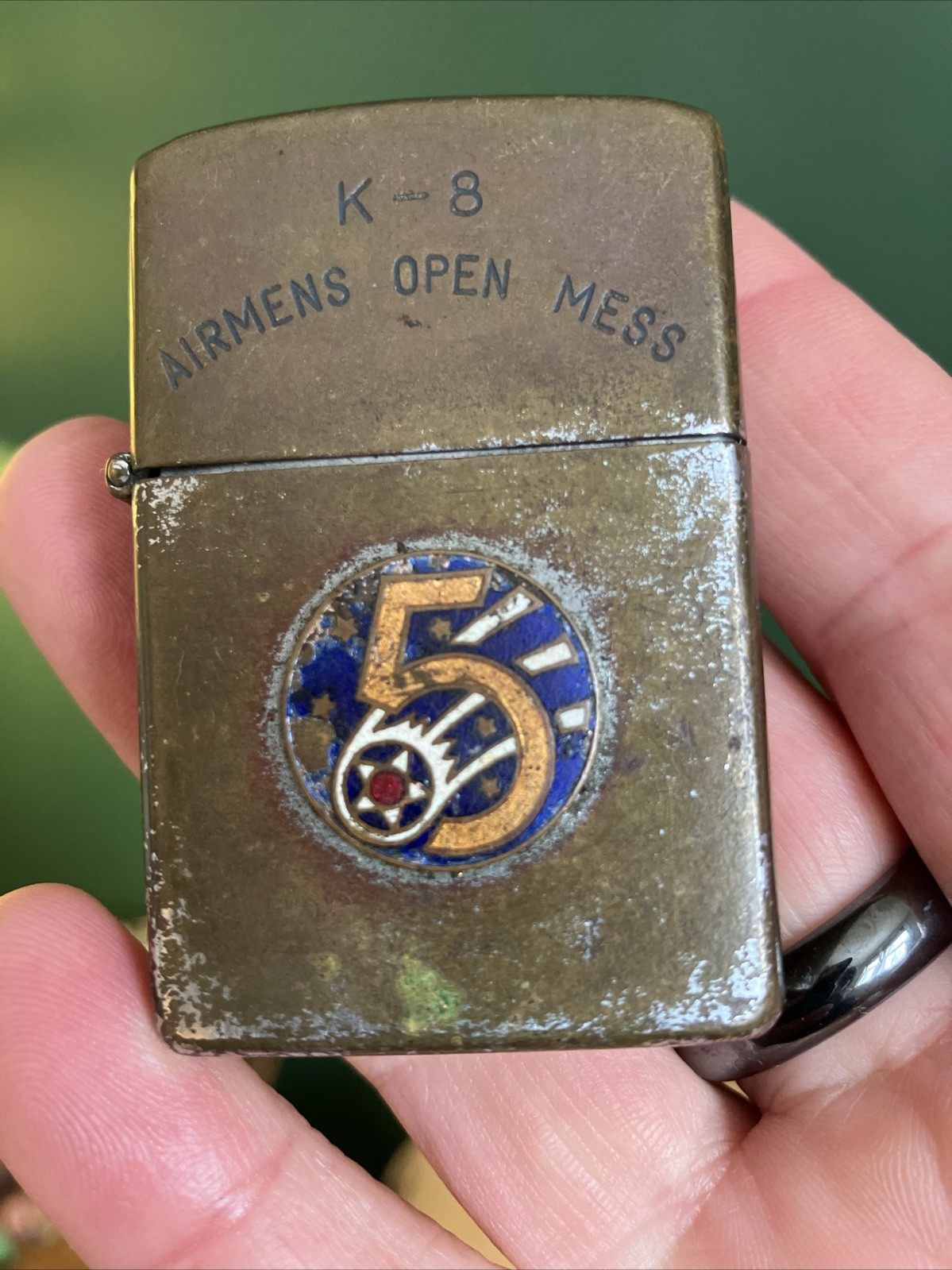 1950s Korean War K-8 Airmens Open Mess 5th AirForce Lighter TrenchArt Korea Map