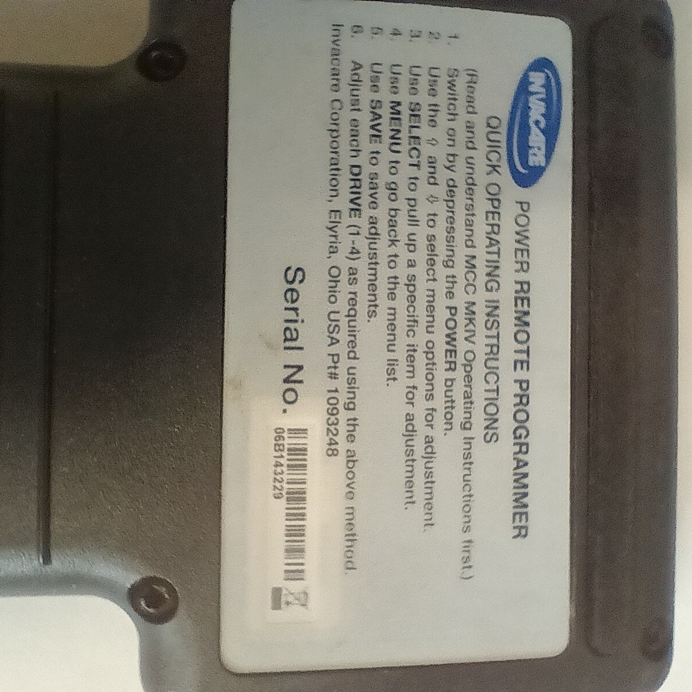 Invacare Power Remote Programmer 1093248 BAD CABLE