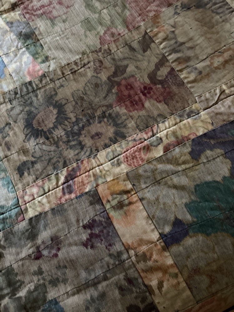 Antique Heavy Chenille /Patchwork Bedcover Quilt - King Size