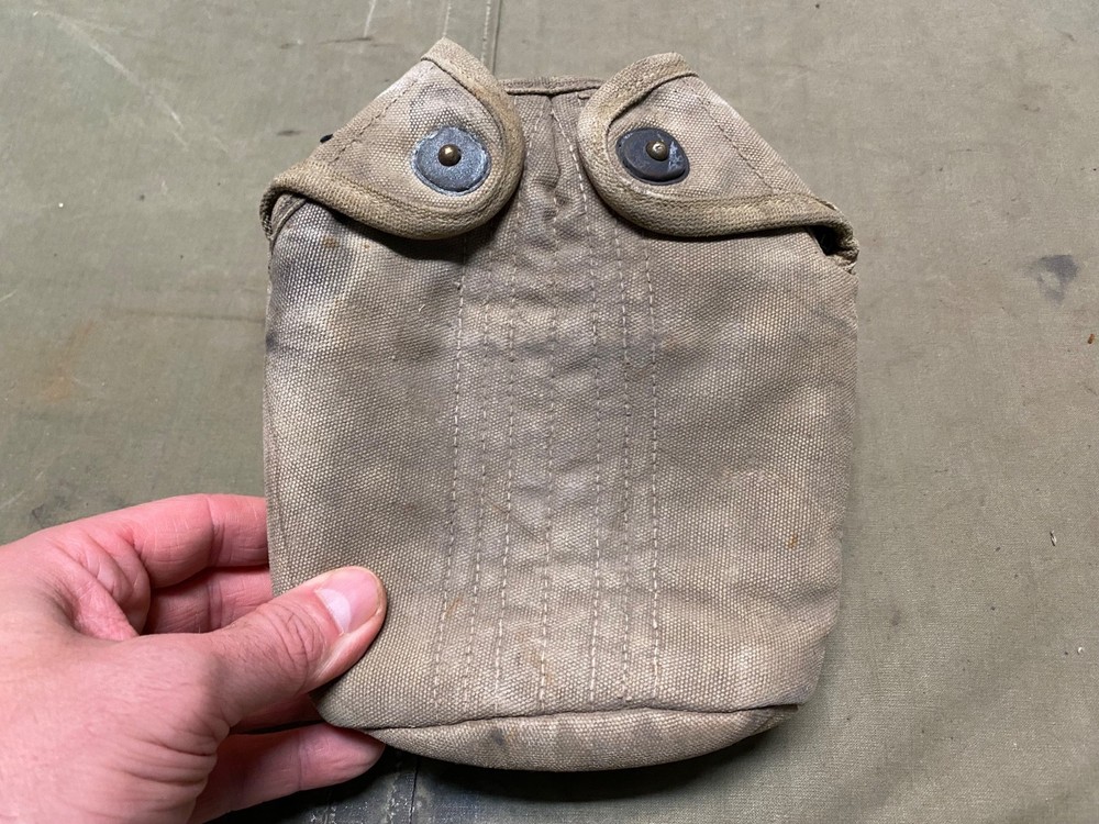 ORIGINAL WWI WWII US ARMY M1942 CANTEEN CARRIER COVER-DATED 1918