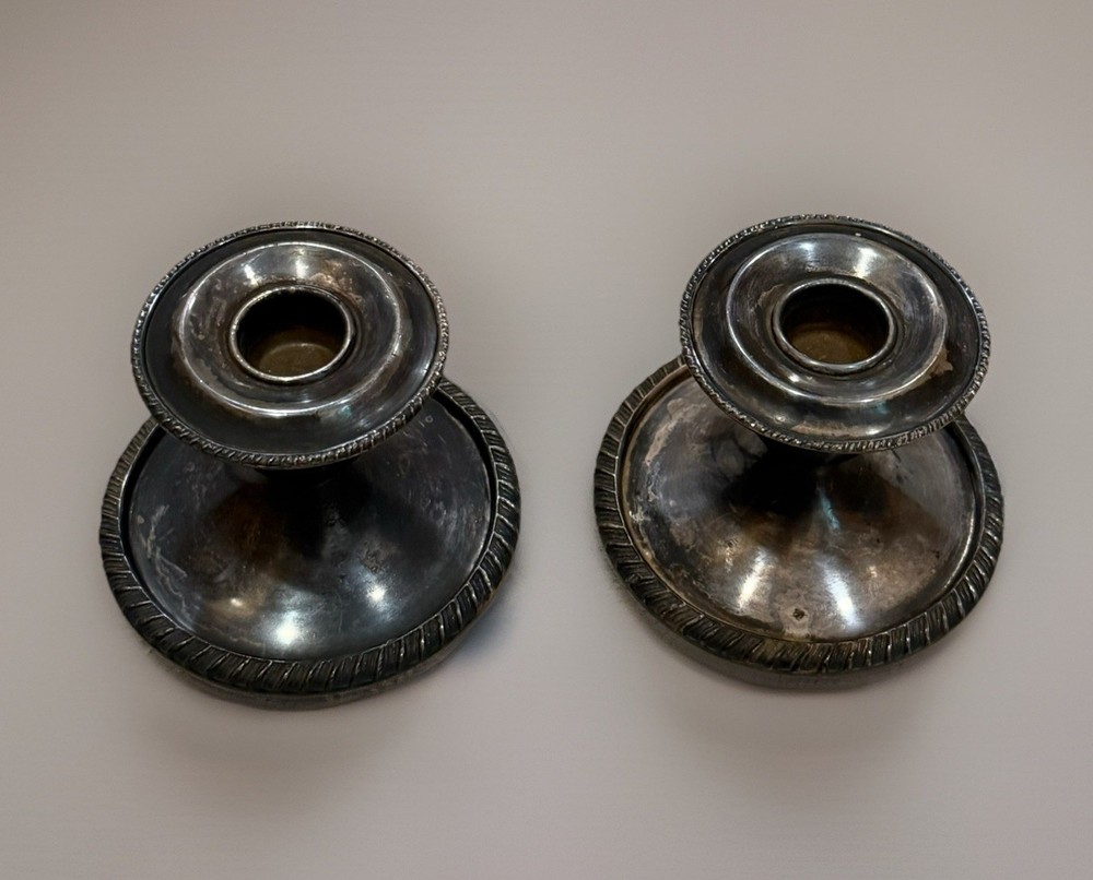 Vintage Benedict Proctor Silver Plated Candlesticks BP 2465 Candle Holders 1940s