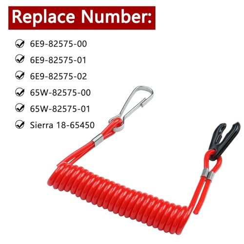 Boat Engine Safety Kill Stop Switch Connector Lanyard Tether, Replacement for 1
