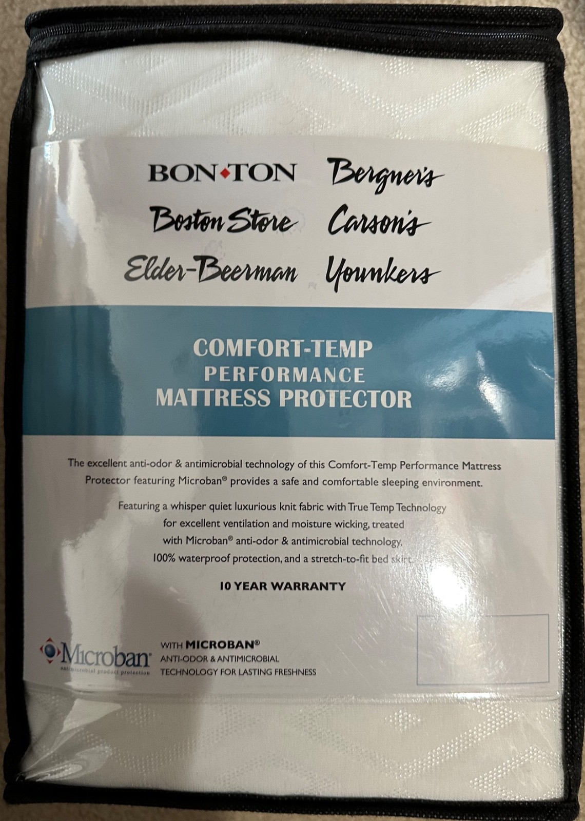KING Comfort-Temp Performance Waterproof Mattress Protector With Microban New