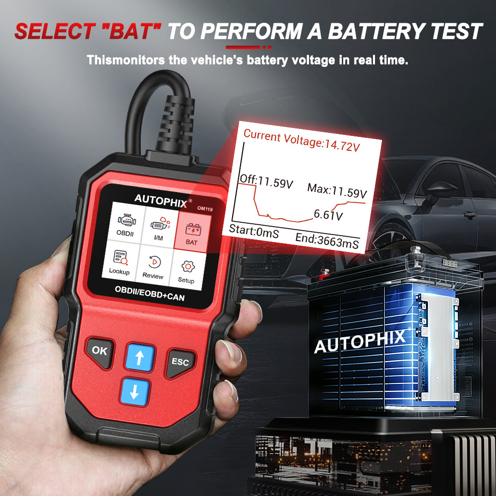AUTOPHIX OM119 Auto Diagnostic Scanner Check Engine Fault Code Reader OBD2 Tool