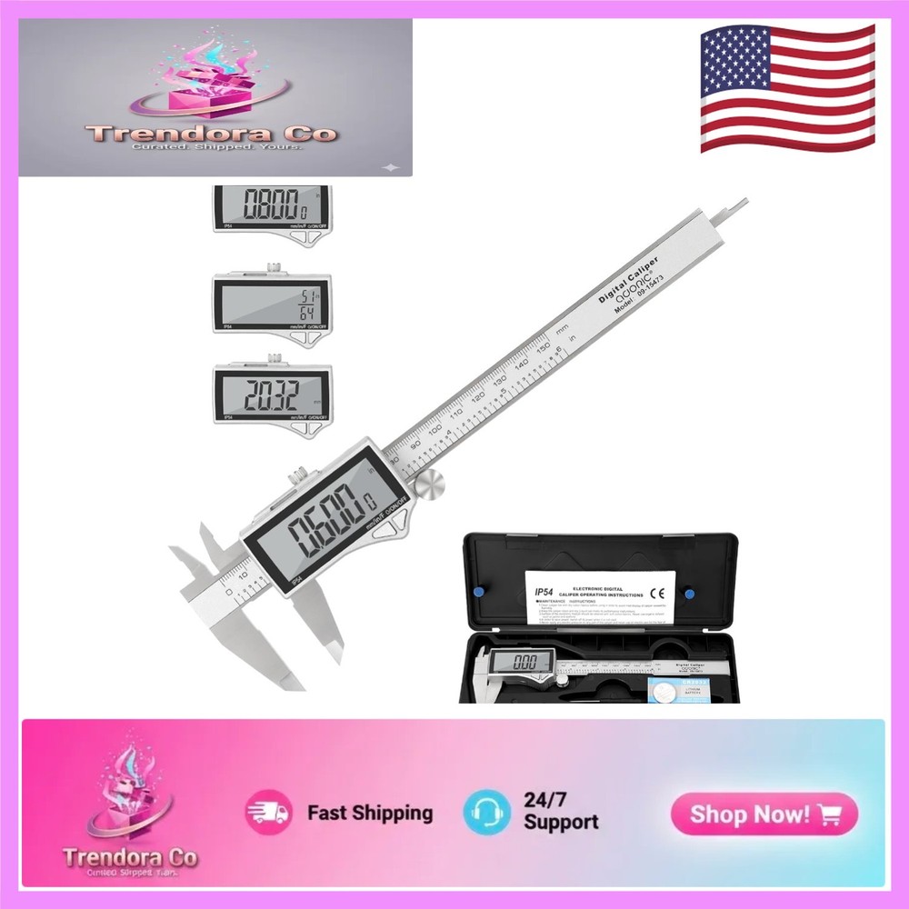 Multi-Function Stainless Steel Digital Caliper: 0-6 Inches with 3 Unit Switch