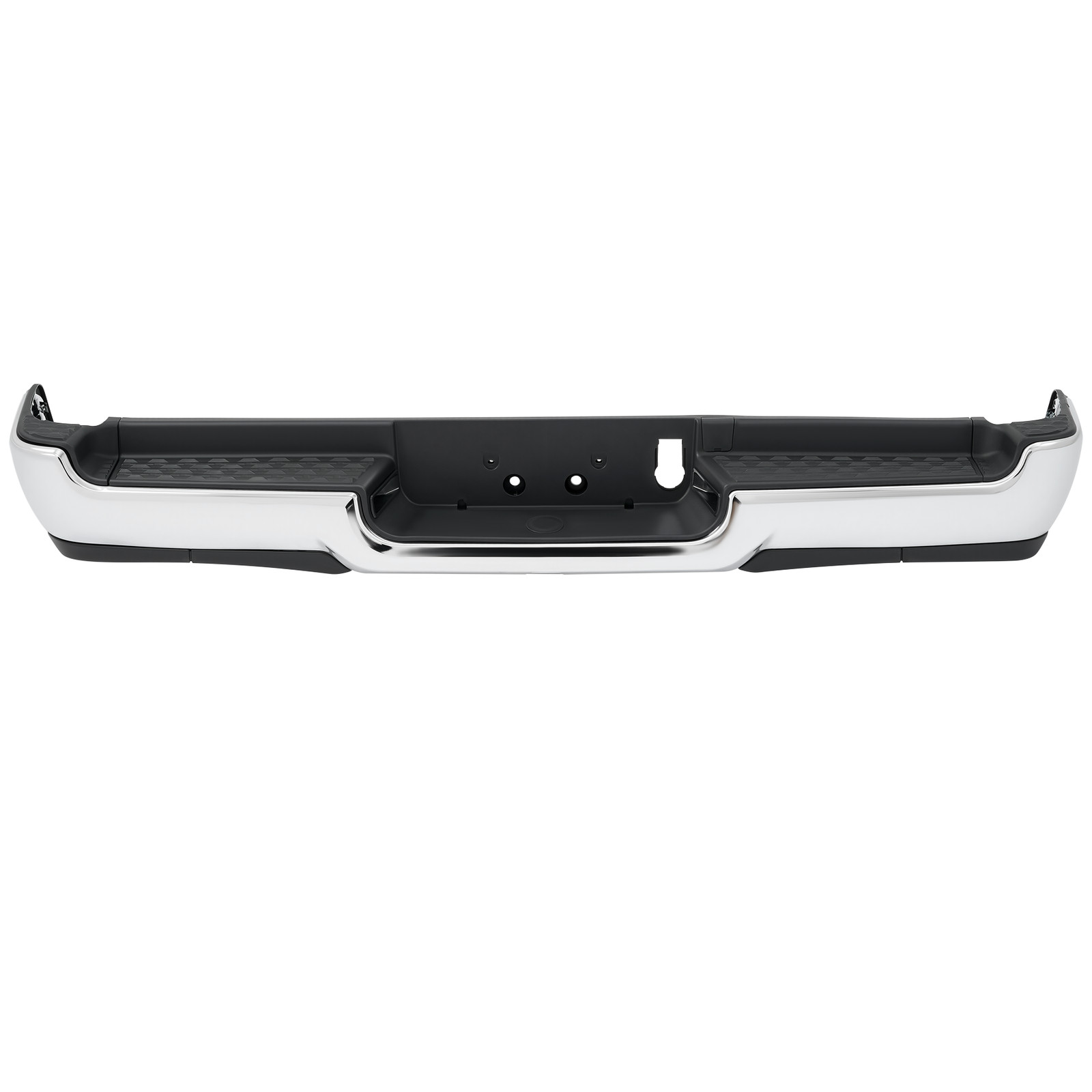 Chrome/Black Steel Rear Bumper For RAM 1500 2019 2020-2023 Single/Dual Exhaust