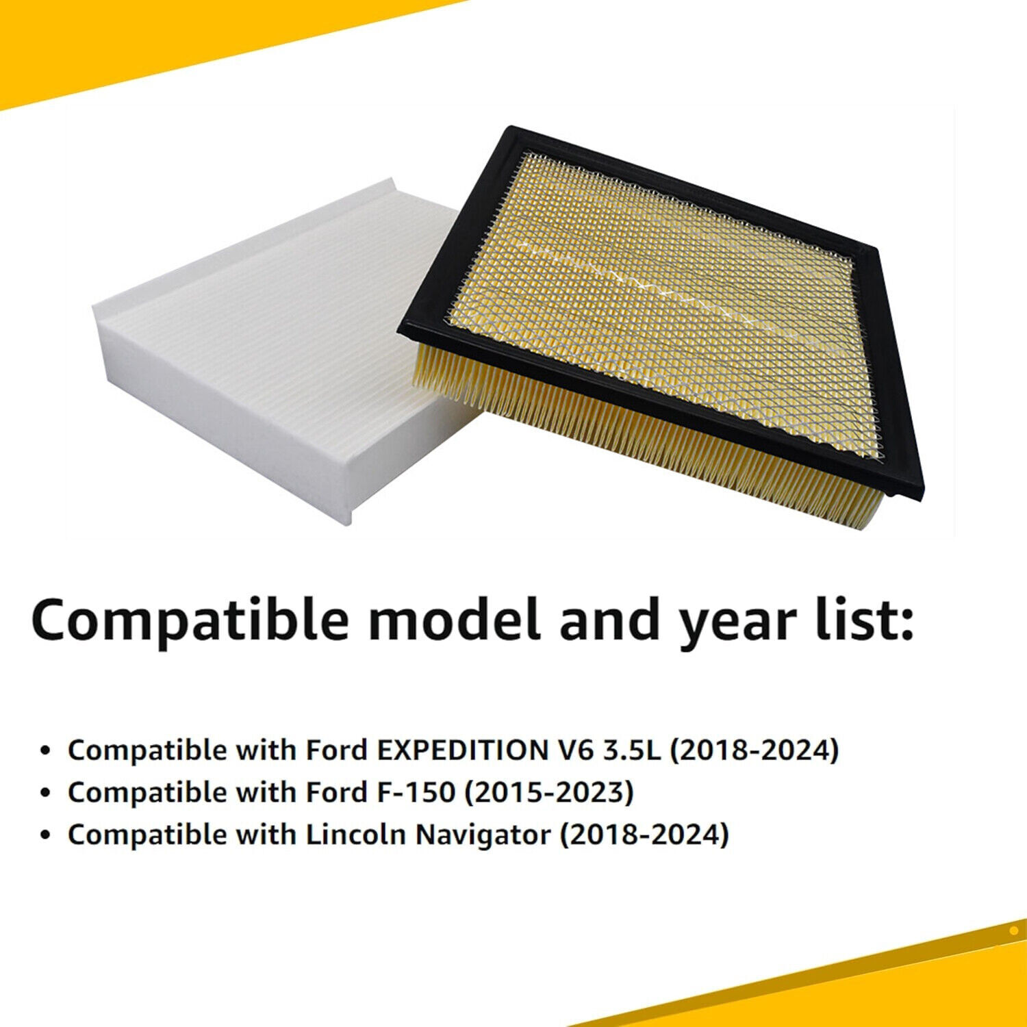 Combo Set For 2015-2023 Ford F150 Pickup Engine Air Filter and Cabin Air Filter