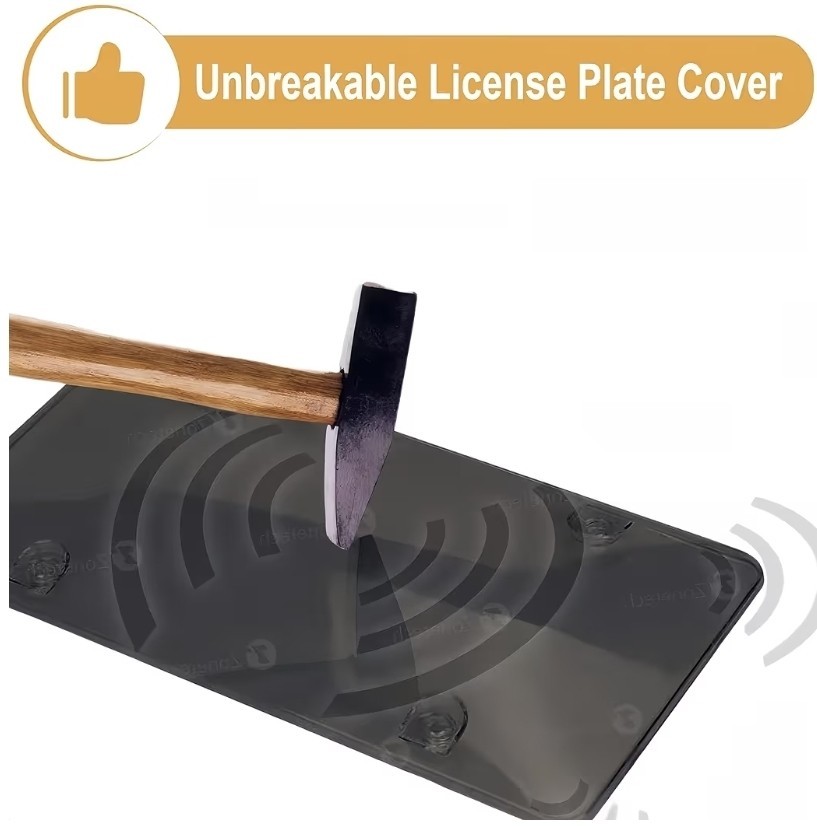 New Unbreakable License Plate Covers+Frames Auto Tag Shield Protector Front Rear