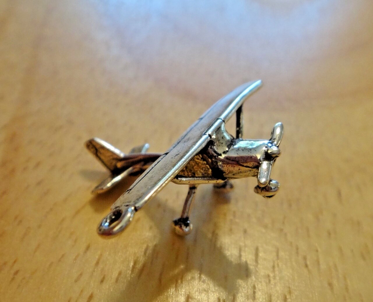 3D 28x23mm Cessna Airplane Travel Sterling Silver Charm