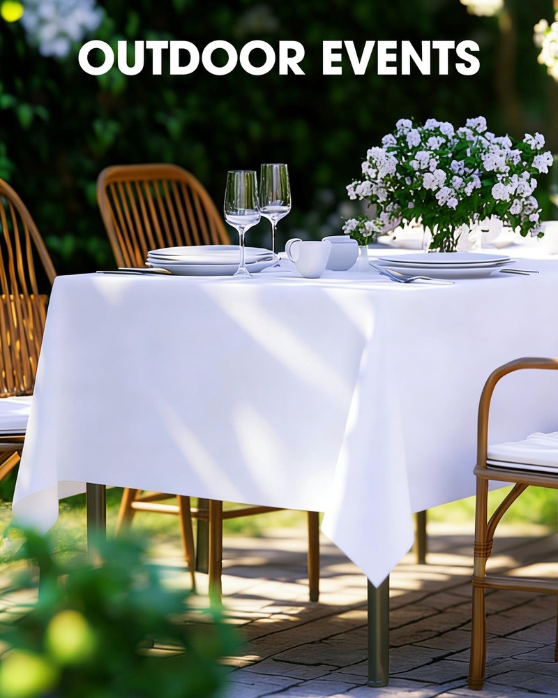 Rectangle Table Cloth 60" x 102" – Durable Polyester Tablecloth Offers Reusab...