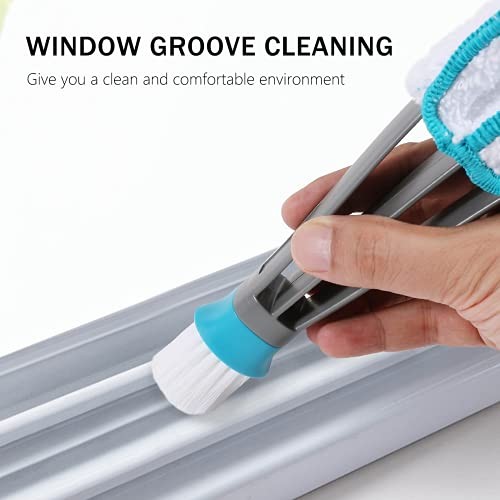 Window Cleaner Duster Brush with 5 Microfiber Sleeves, Cleaning Blind Duster