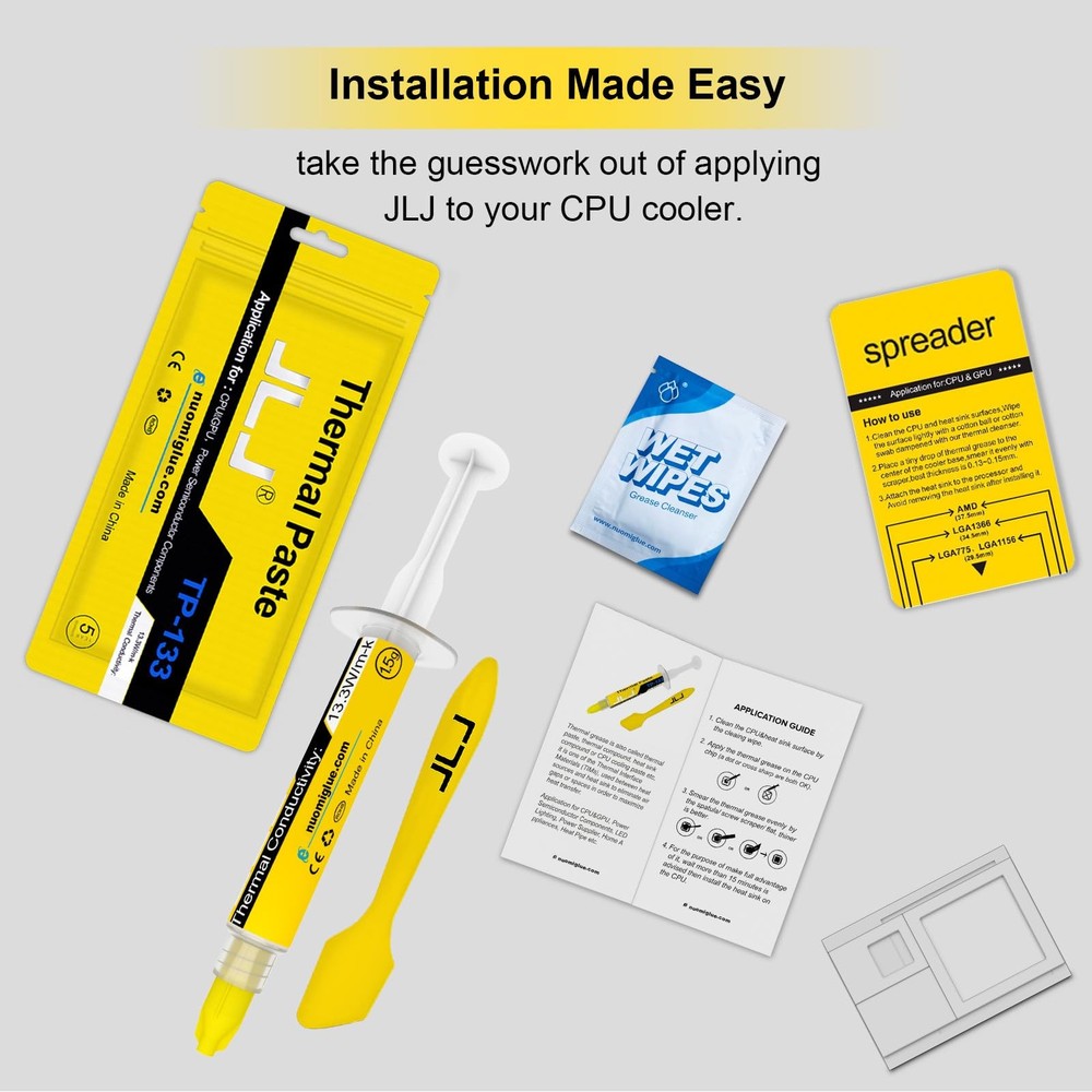 JLJ Thermal Paste 1.5g High Performance Silicon Grease Compound for CPU & Hea...