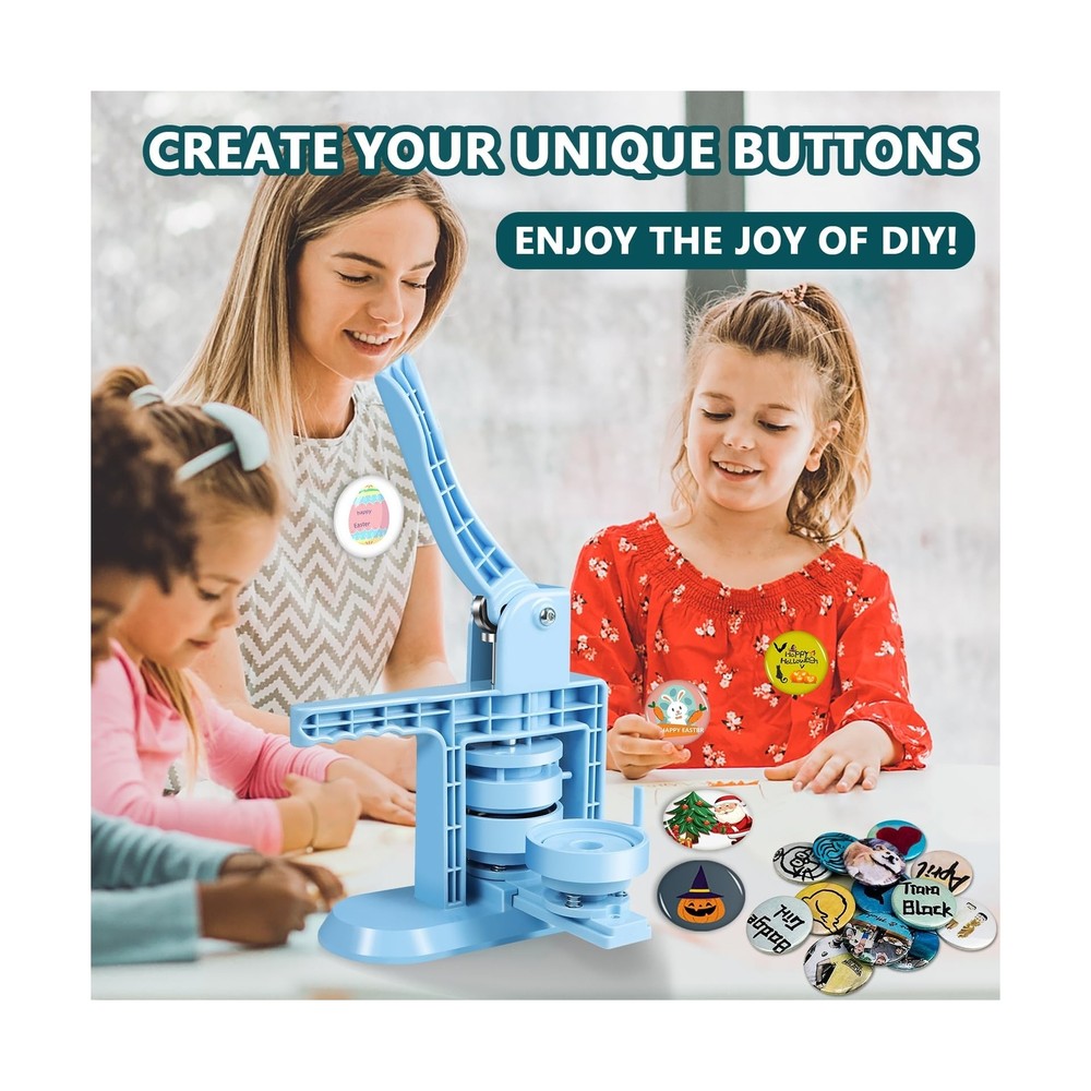 Button Maker Machine Multiple Sizes 1+1.25+2.25inch(4th Gen), DIY Button Pin ...
