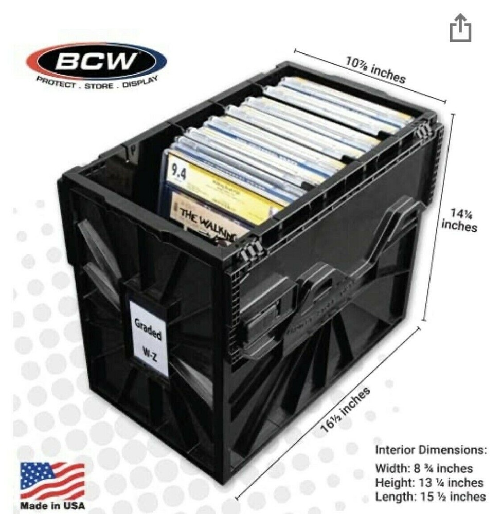 BCW Graded Comic Book Bin & Extra Partitions Bundle - Black - 4 Partitions Total