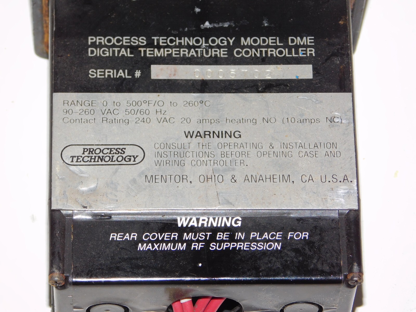 Process Technology DME Digital Display Temperature Controller Module Unit