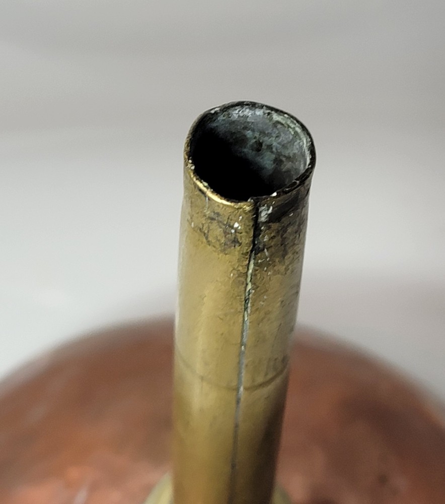 Antique Large Tinned Copper & Brass Decanting Funnel