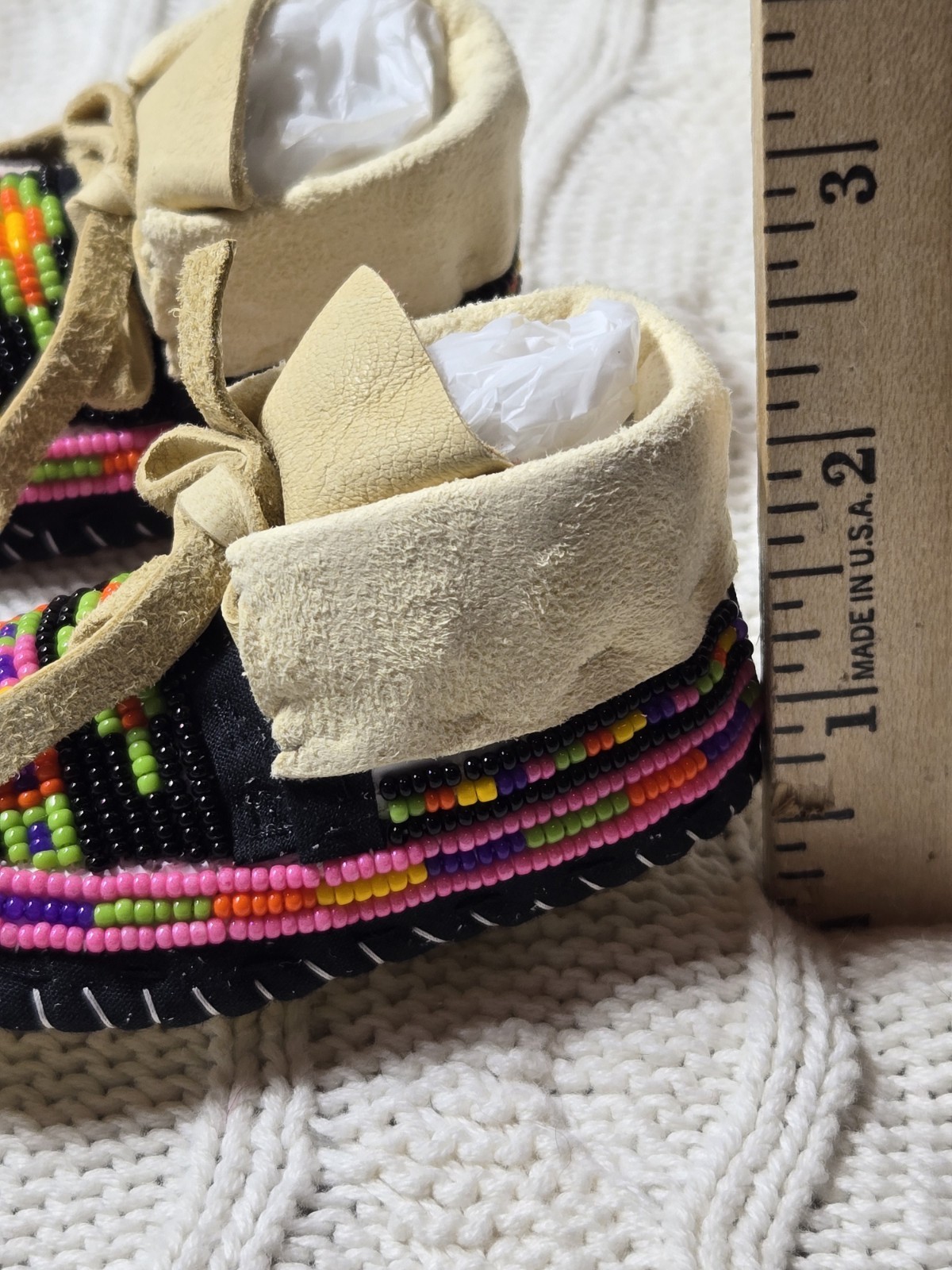 NEW Native American Infant Beaded Moccasins New Born or Baby Doll Handmade Soft