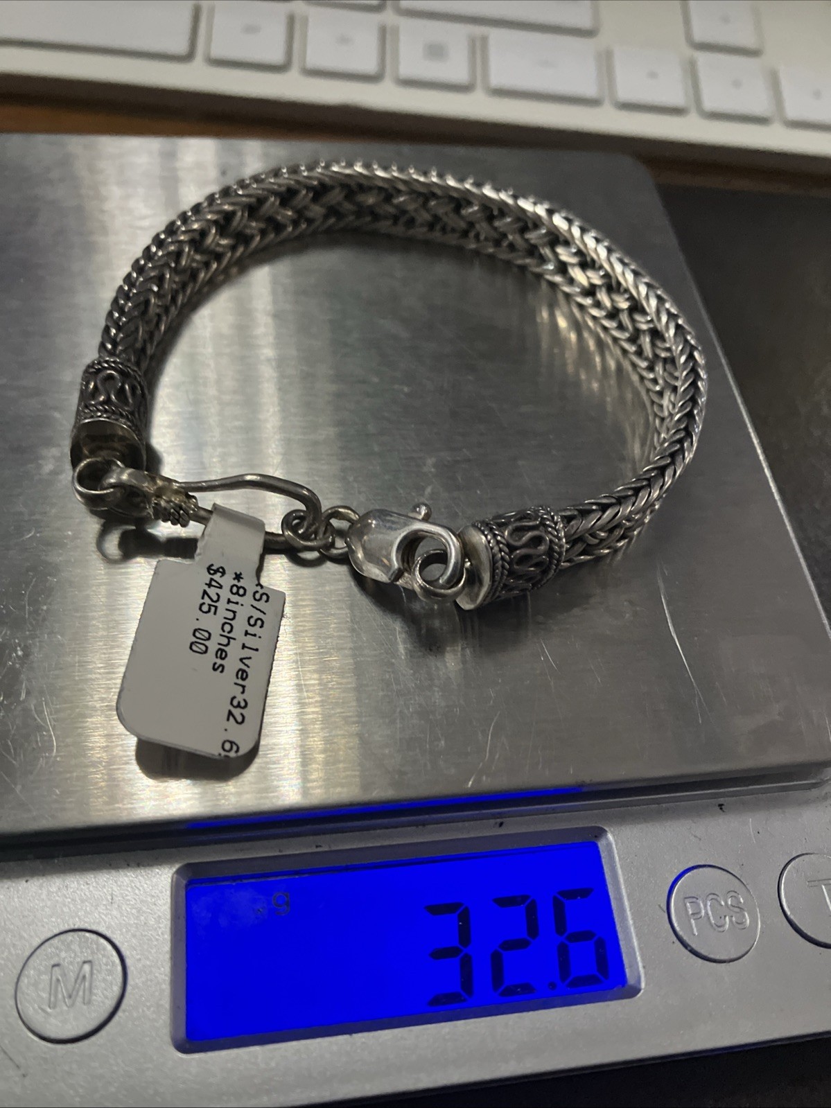 Sterling Silver 925 Vintage Bali Antique Finish Bracelet 32.6 Grams 8 Inches