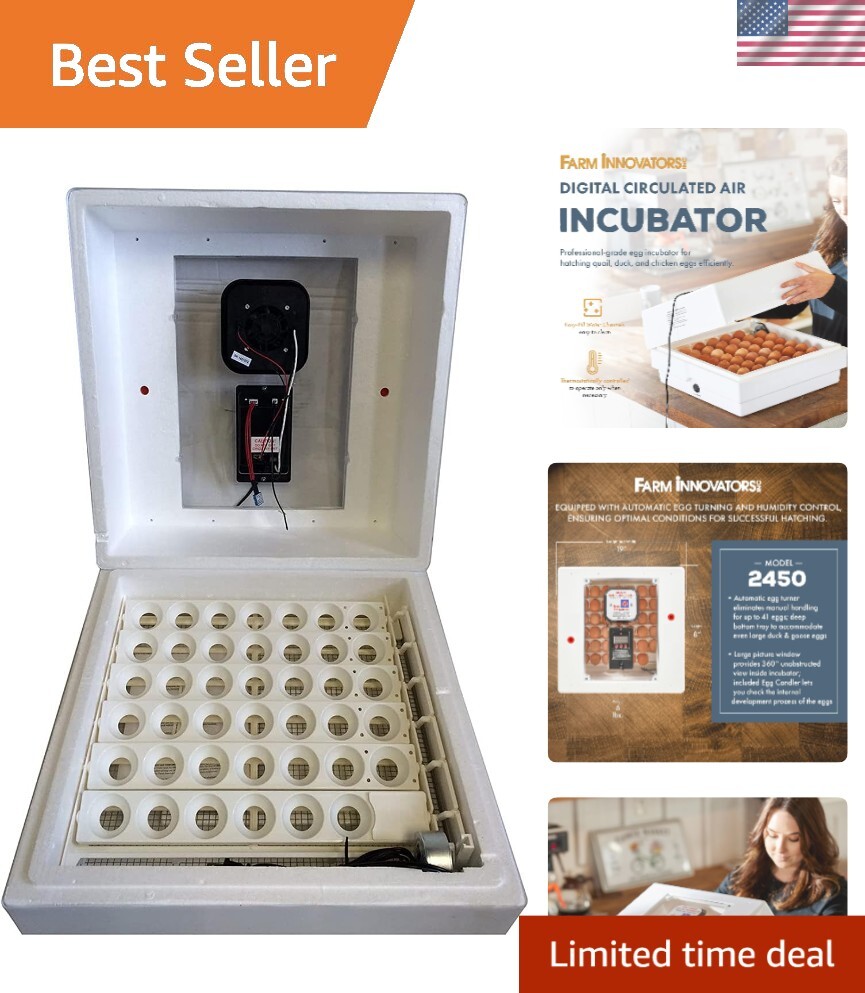 Automatic Egg Incubator with 360-Degree Viewing - Perfect for 41 Eggs Hatching