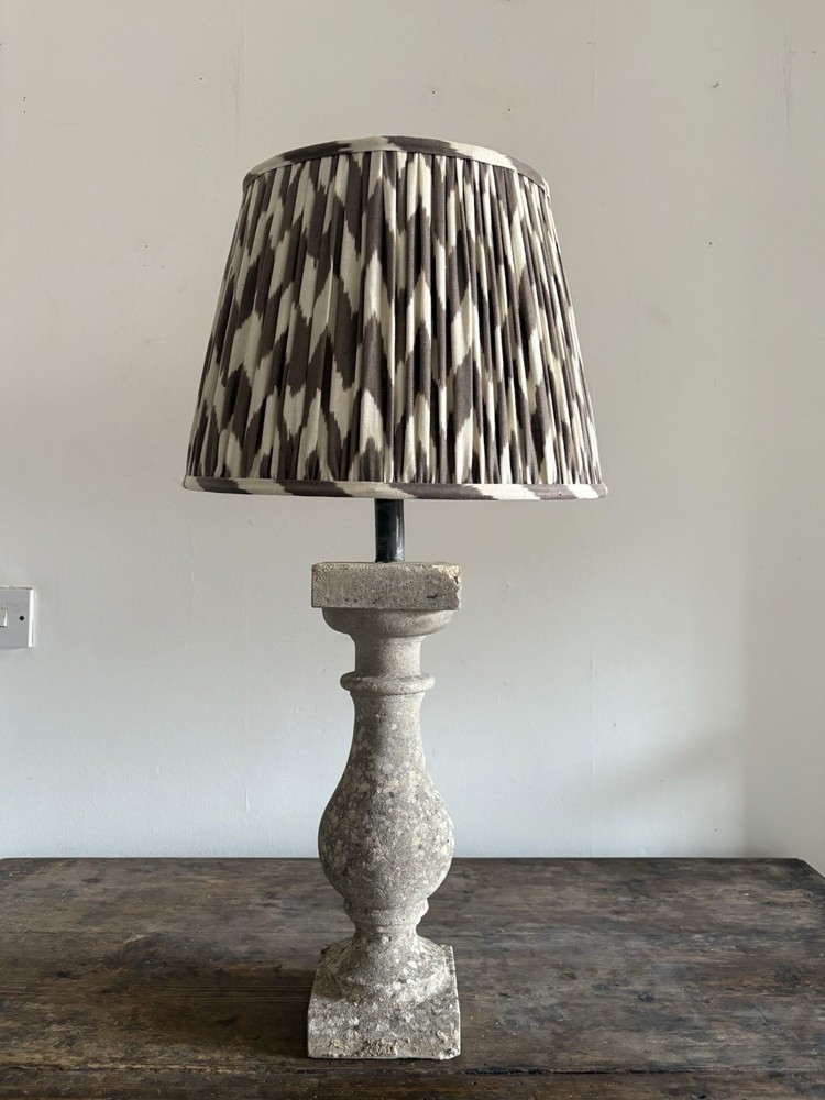 A Weathered Composite Stone Balustrade Table Lamp 59cm