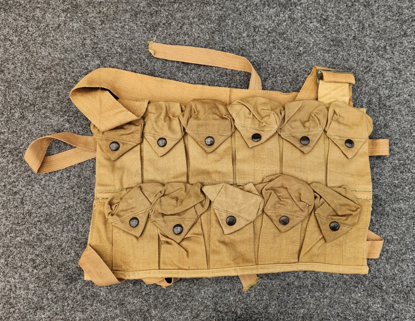 1918 WWI 11 POCKET FIELD GRENADE VEST**UN-ISSUED**INSPECTION STAMP**