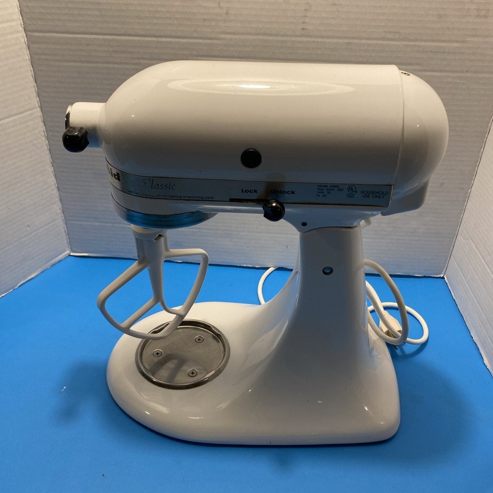 KitchenAid K45SSWH 10 Speed Mixer Bundle Tested Working