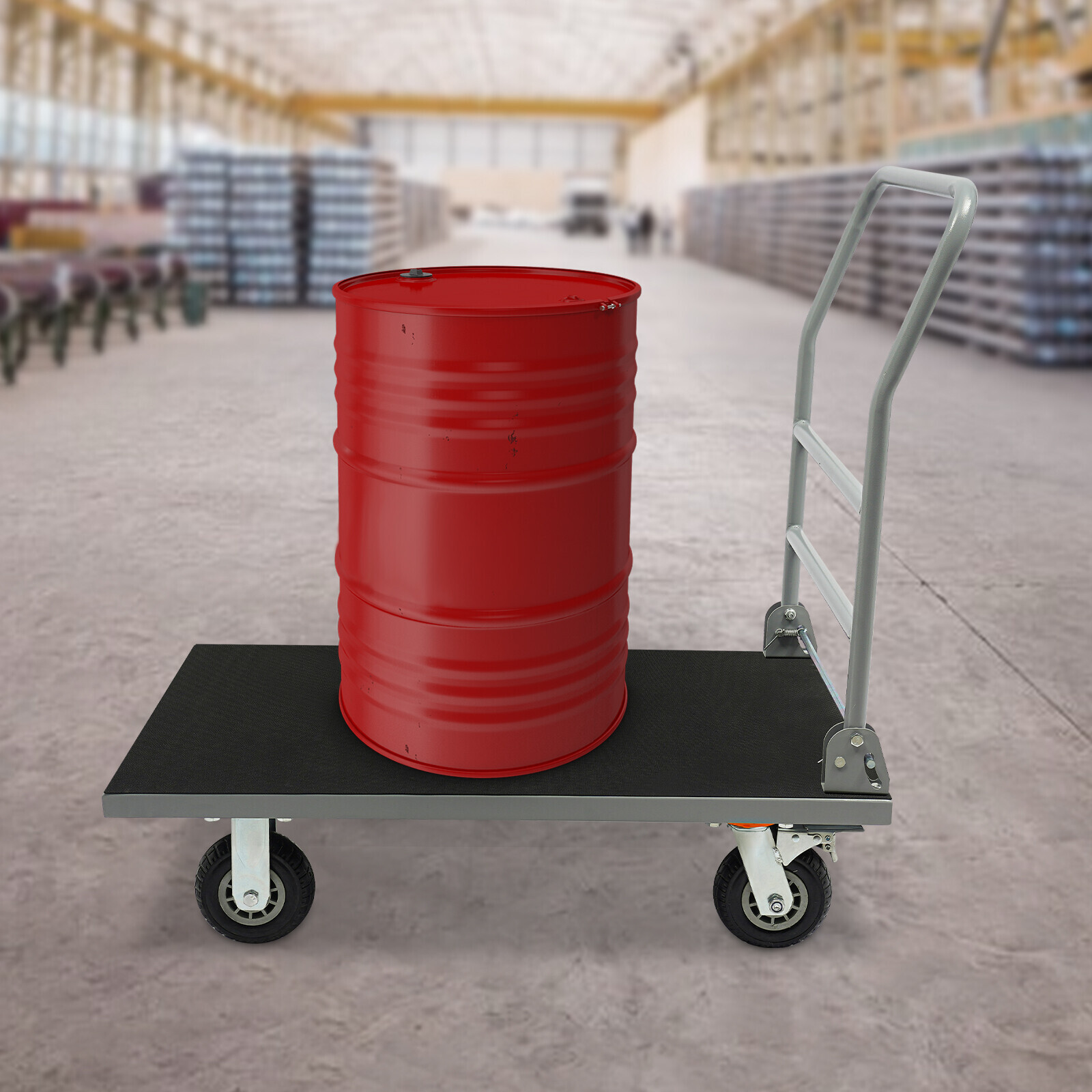 Platform Truck Trolley Foldable Platform Cart 2200lb with 4 Wheels for Warehouse