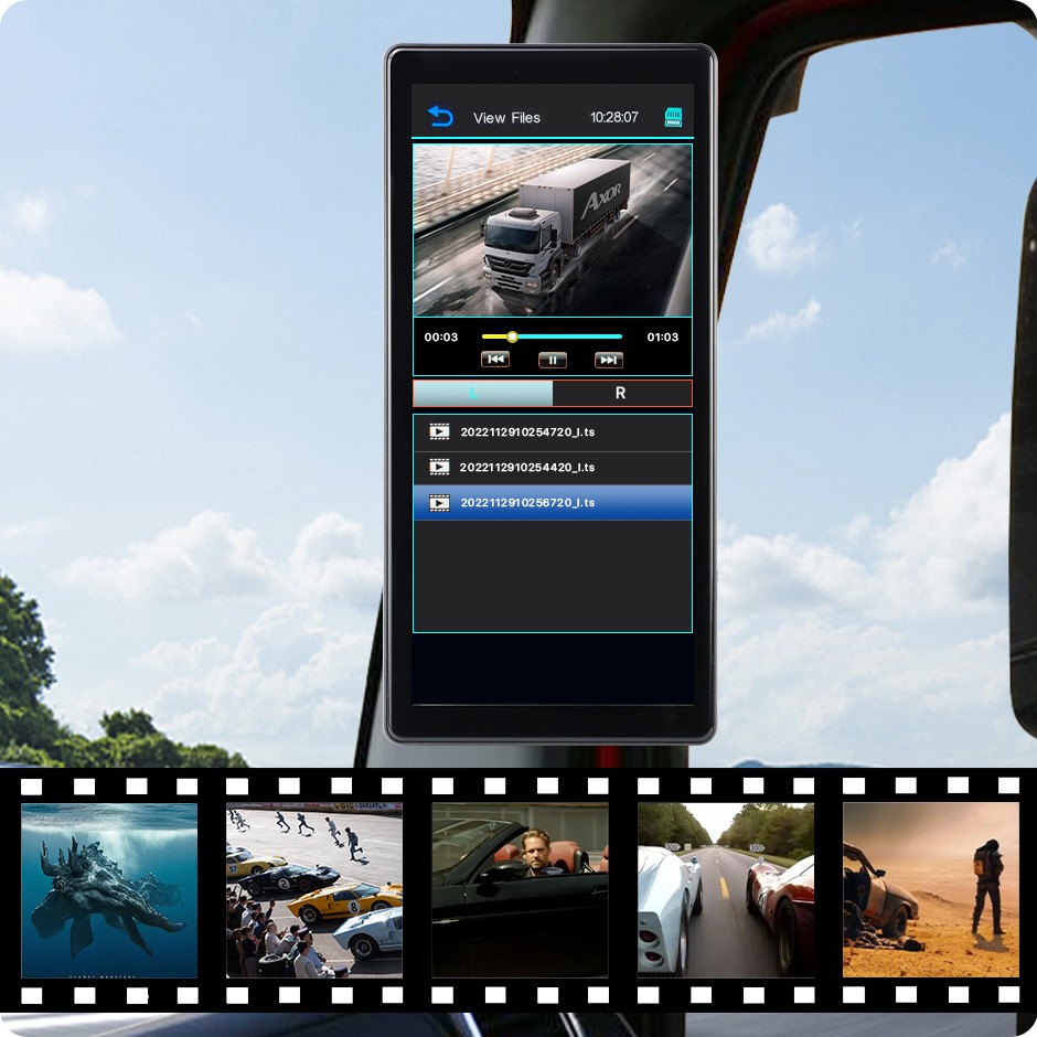 10.36" BSD Side View Vertical DVR Monitor Left Right Car Camera for Truck NEW