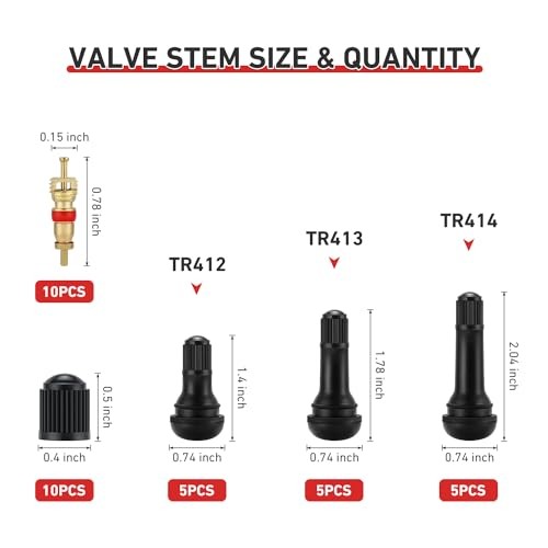 Valve Stem Removal Tool & Installer Tool Kit - 15Pcs TR412/ TR413/ TR414