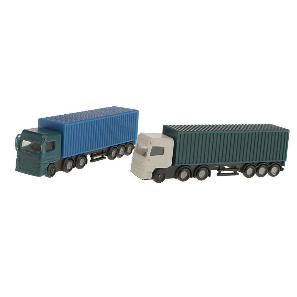 2 Pcs 1: 150 Scale Painted Model Container Cart Table