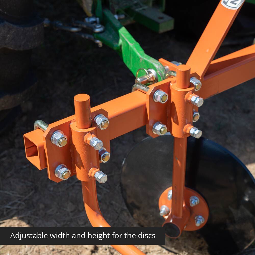 Titan Attachments Orange 60" Adjustable Disc Bedder, Category 1, 3 Point QH1