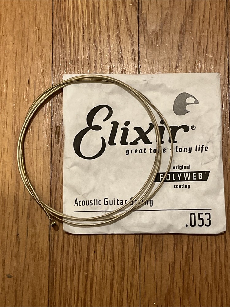 Elixir Polyweb coated 80/20 bronze acoustic guitar single string with a .053