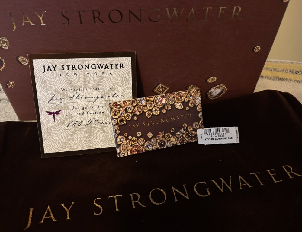Jay Strongwater - Steven Robert Clock; Mint In Box with COAs