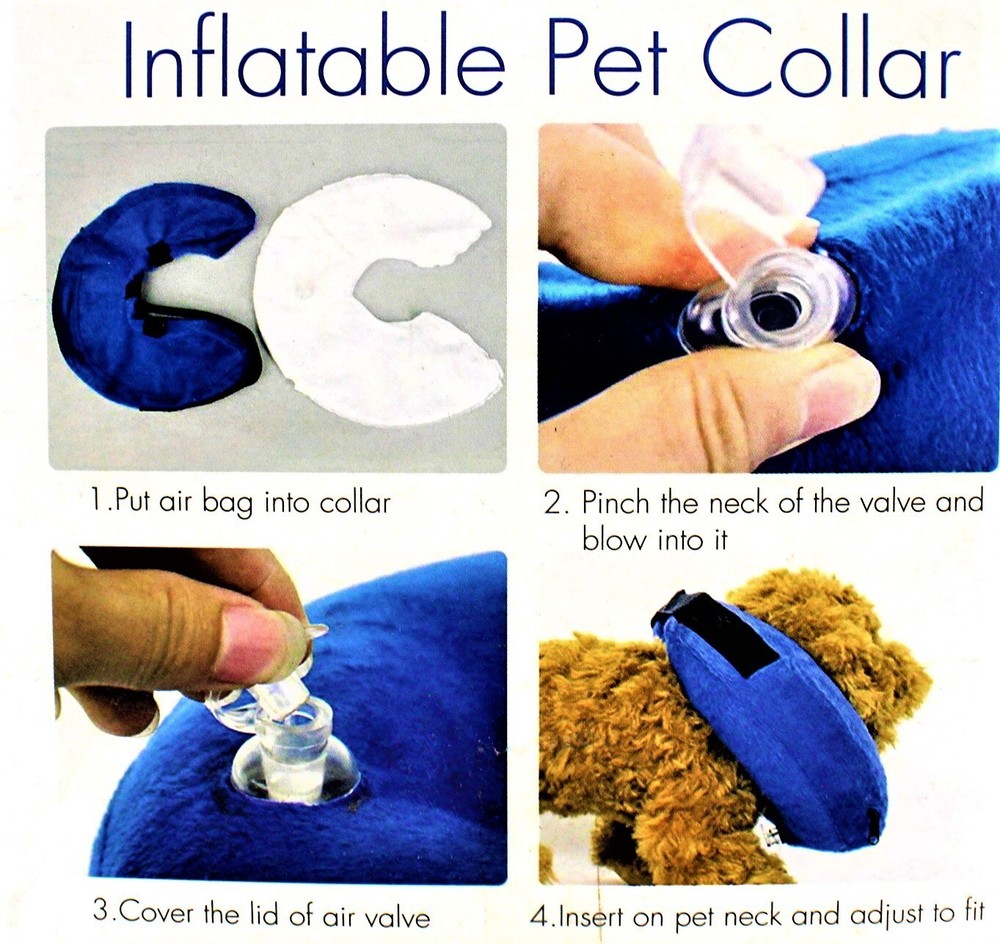 Comfortable & Adjustable Inflatable Pet Collar Alternative to Cone Shaped Small