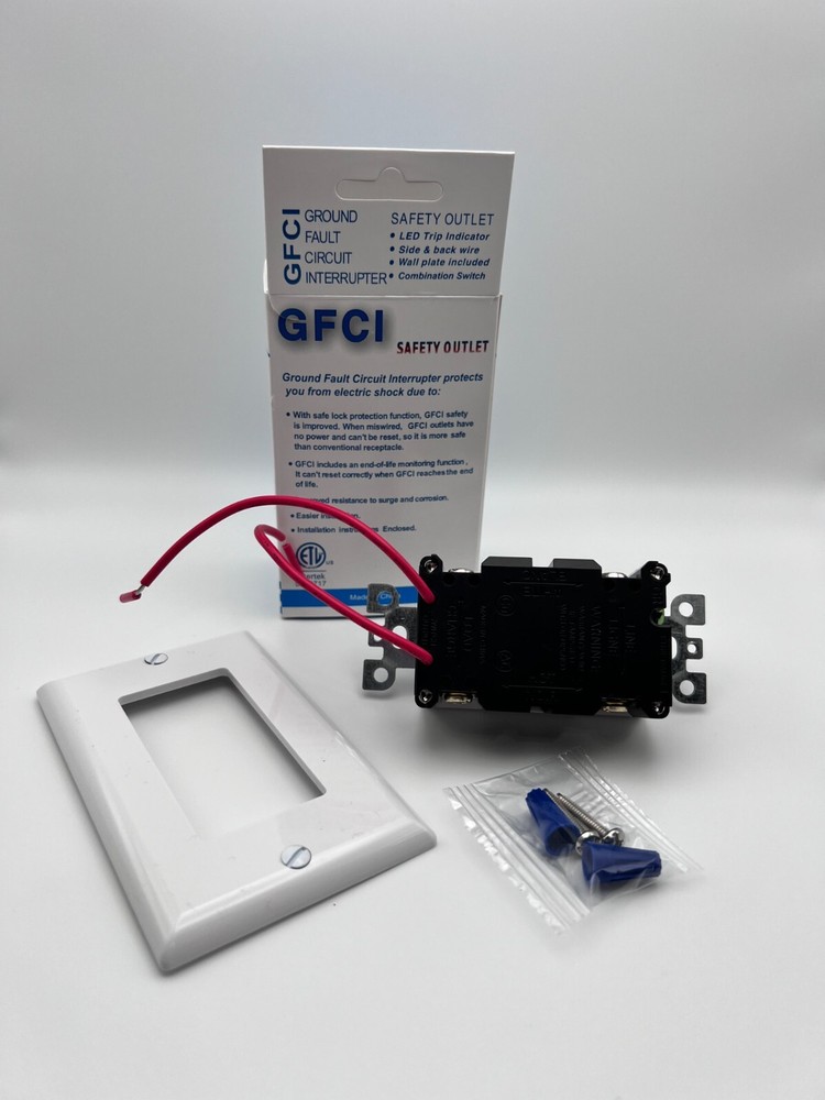 GFCI Combination Switch Tamper-Resistant Receptacle with LED Indicator, 15-Amp