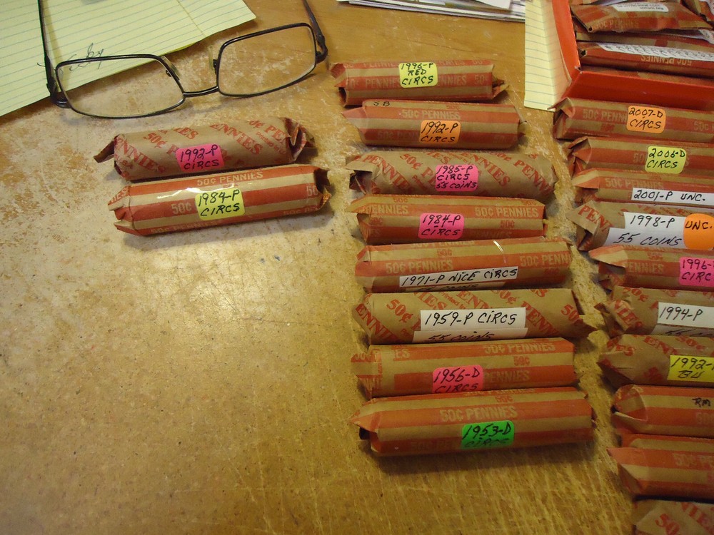 1971-P LINCOLN CENT ROLL (55 COINS)